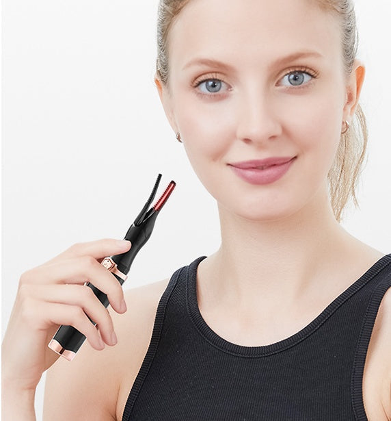 Rechargeable eyelash curler for a natural, lifted look