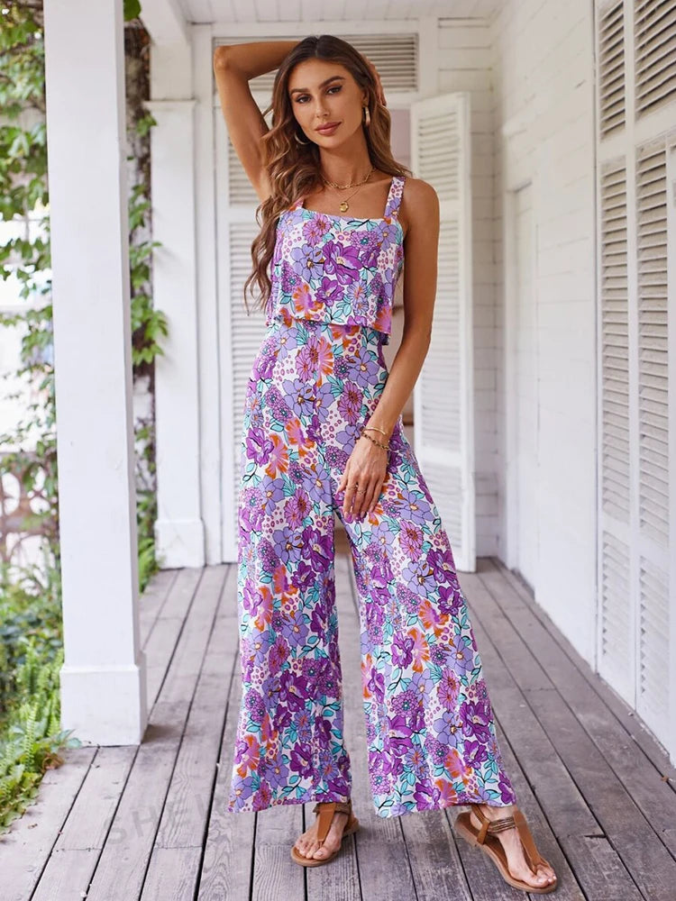 Halter Beach Long Jumpsuits
