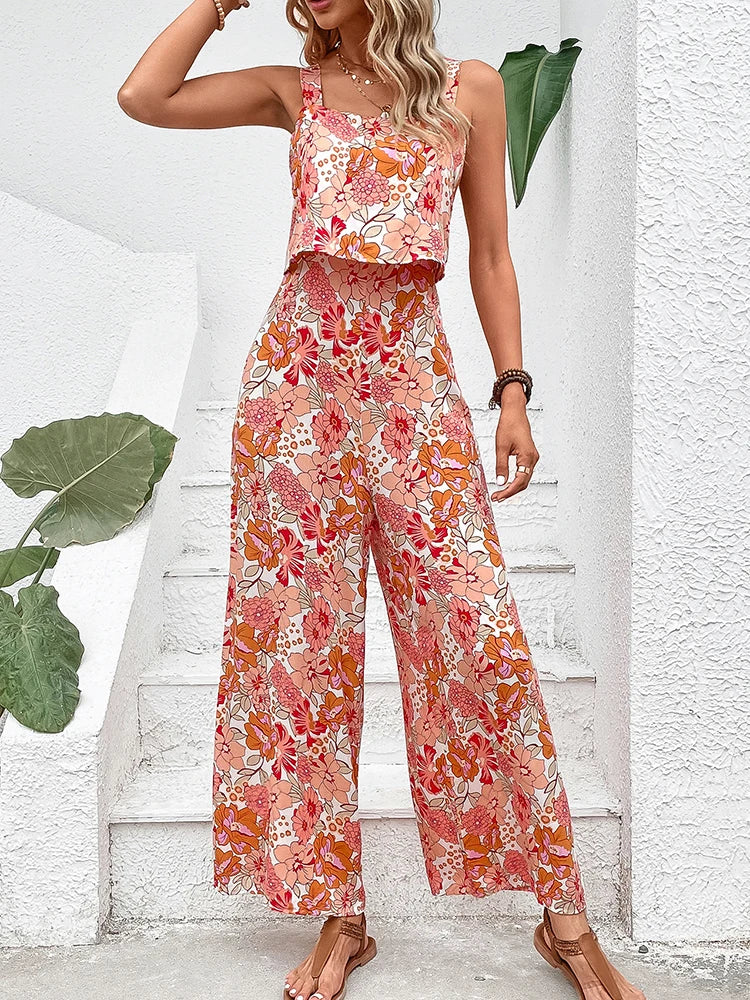 Halter Beach Long Jumpsuits