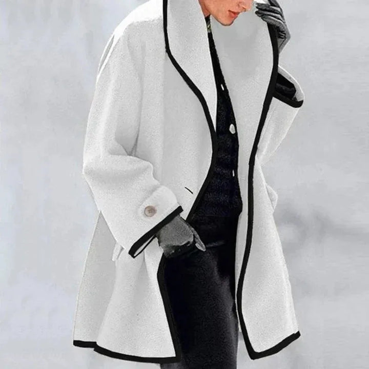 Cressida - Elegant Contrast-Trim Coat