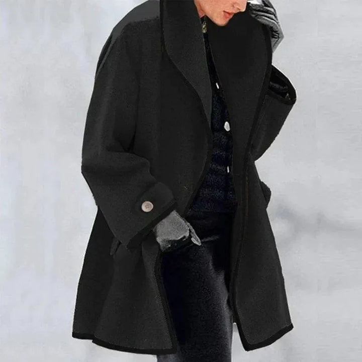 Cressida - Elegant Contrast-Trim Coat
